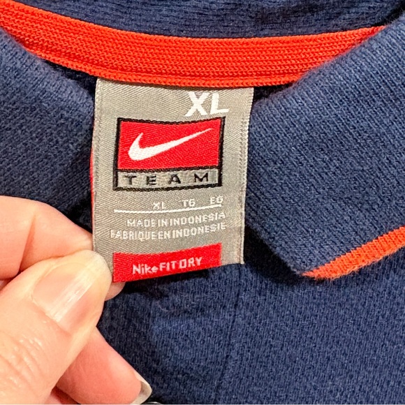 Vintage Nike Syracuse Polo Shirt XL Blue Orange NikeFIT College Game Day - Picture 3 of 9